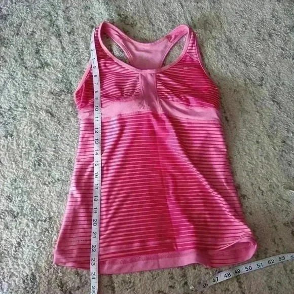 Nike Dri-Fit Womens Pink Racerback Striped Workout Tank M - Picture 14 of 15